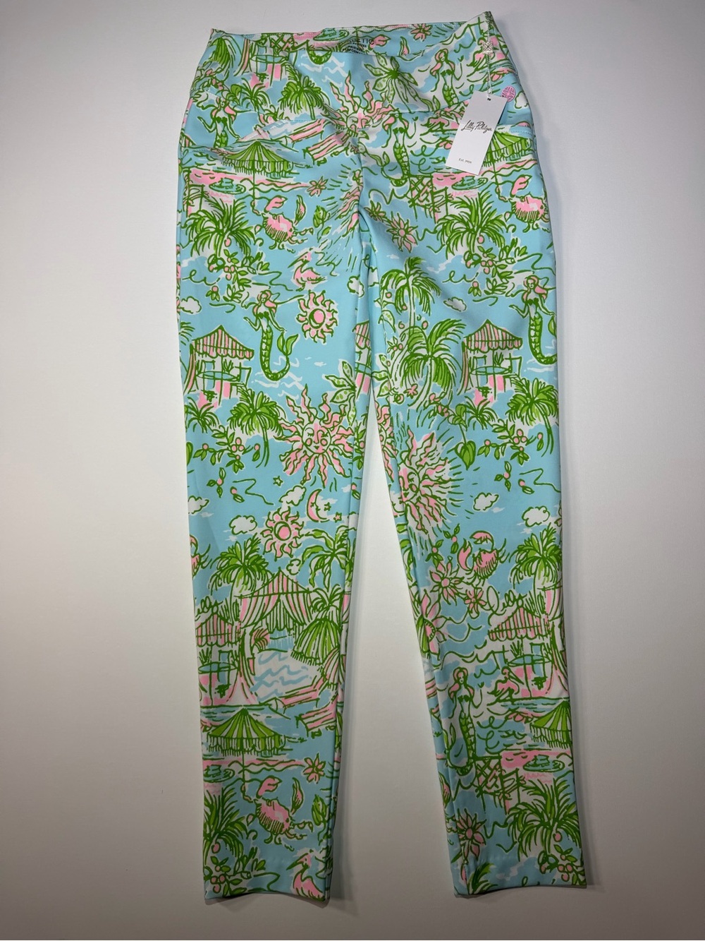 Lilly Pulitzer Light Blue Tropical Skinny size 2 new W tags